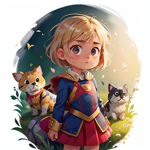 a girl in a red dress and a cat and a cat sitting on her lap and looking at the camera
