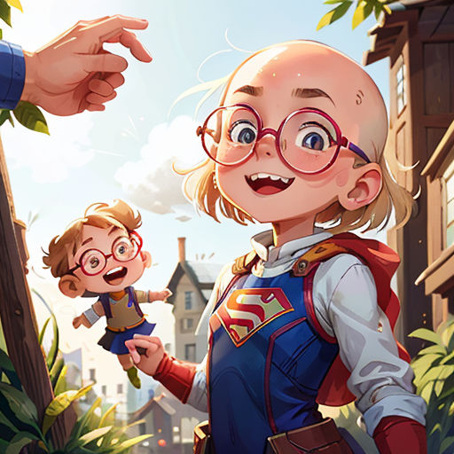 a cartoon of a boy and a girl in a city street with a man pointing at them and a woman pointing at him