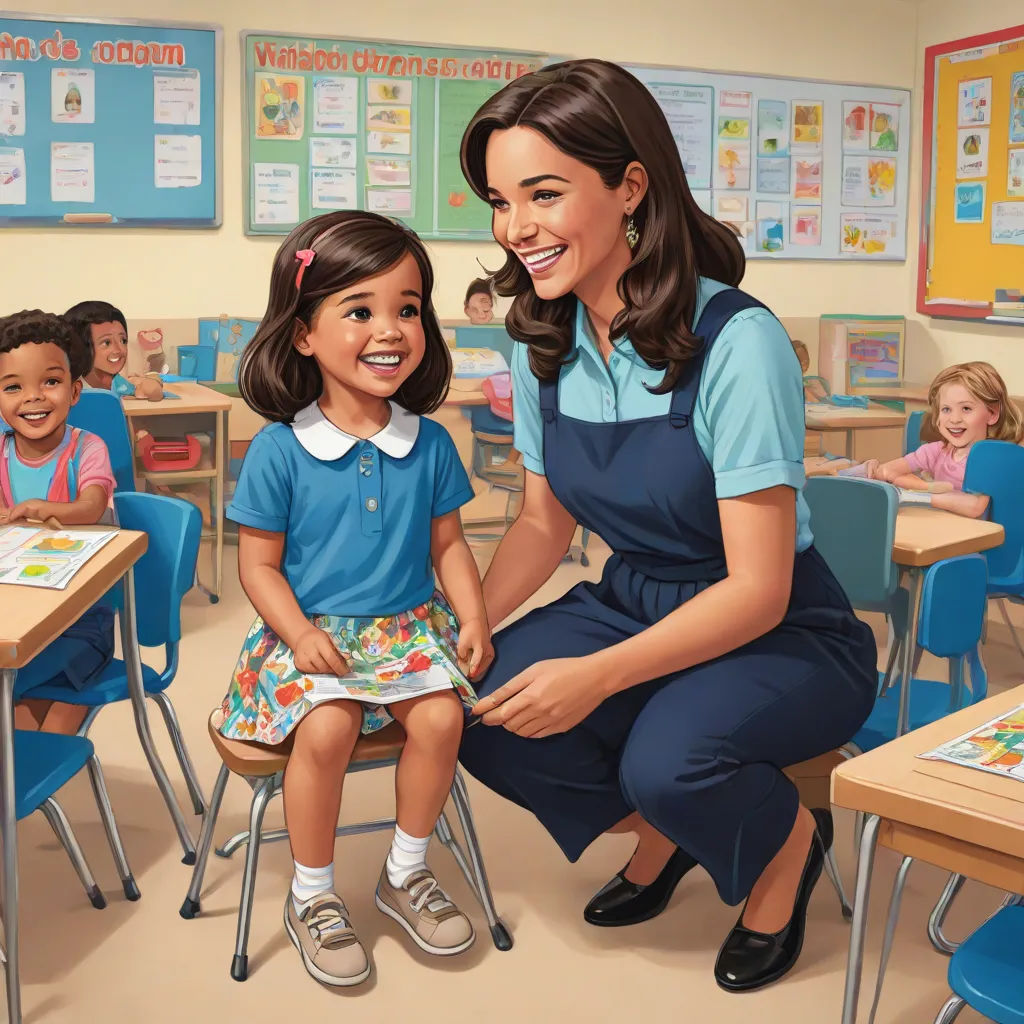 a painting of a woman sitting on a chair with a child in a classroom with other children in the background, paris school, a storybook illustration, F Scott Hess, storybook illustration
