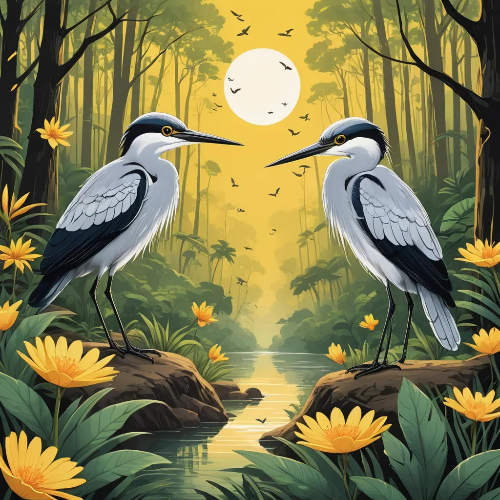 The Out of Tune Cricket and the Melodic Heron