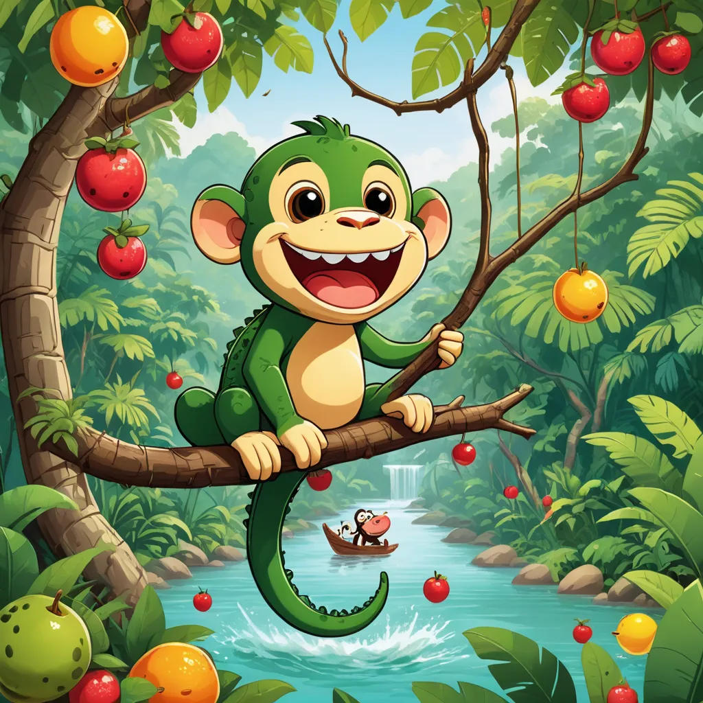 The Clever Monkey and the Crocodile