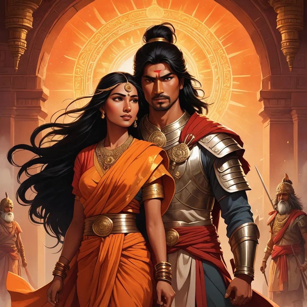 a painting of a man and woman dressed in ancient greek costumes and armor, standing in front of a doorway, samikshavad, a detailed painting, Donato Giancola, comic cover art
