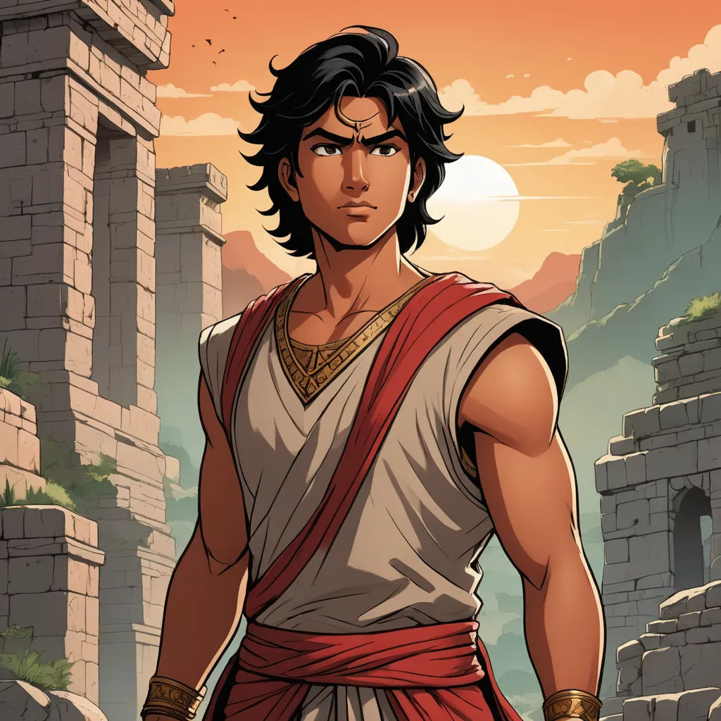 a man in a roman costume standing in front of a sunset and a stone wall with a clock on it, samikshavad, a comic book panel, Altoon Sultan, graphic novel