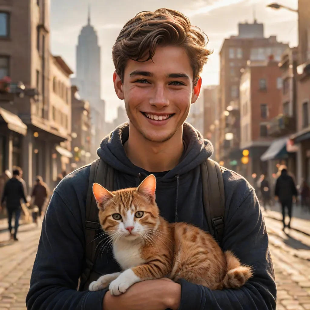 The Kind Boy Who Helped a Stray Cat