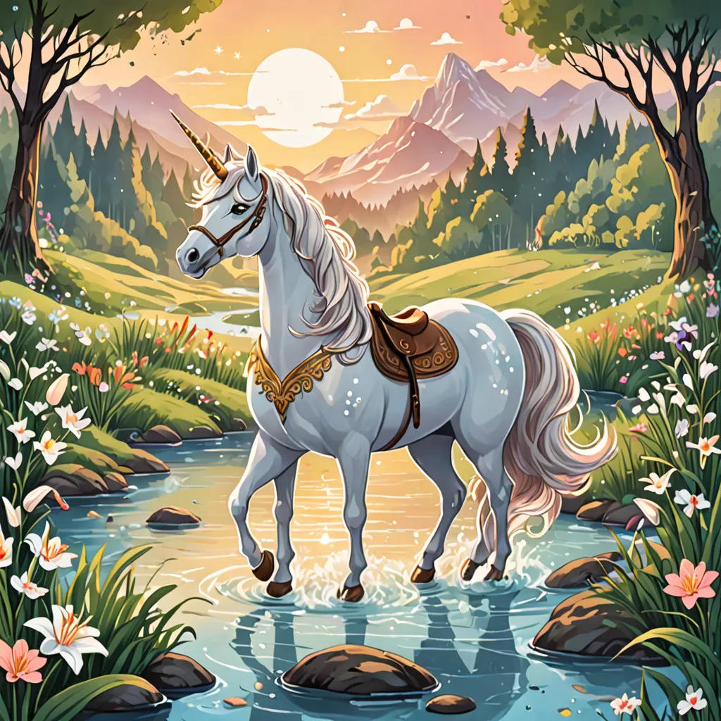 Lily and Sparky's Magical Unicorn Encounter