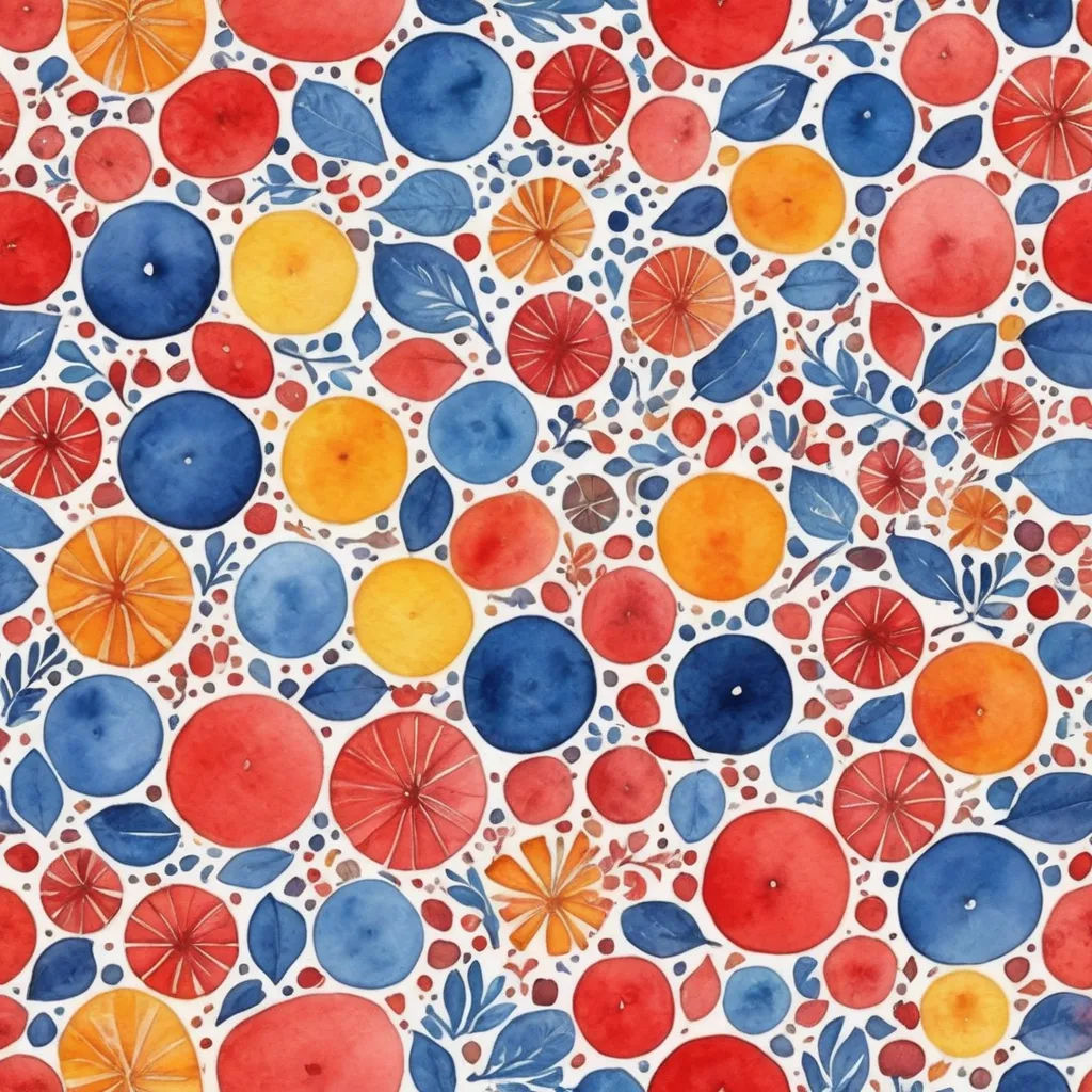 a colorful pattern with many different colors of circles and dots on it, and a white background with a blue border, generative art, a watercolor painting, Annabel Kidston, detailed illustration