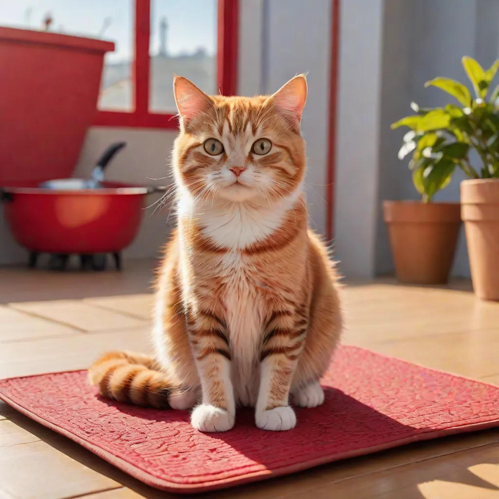 Sam the Cat and the Red Mat