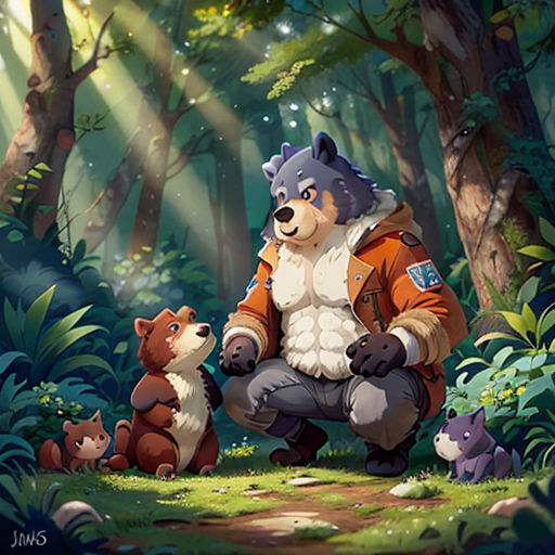 A Bear and Wolf's Friendship