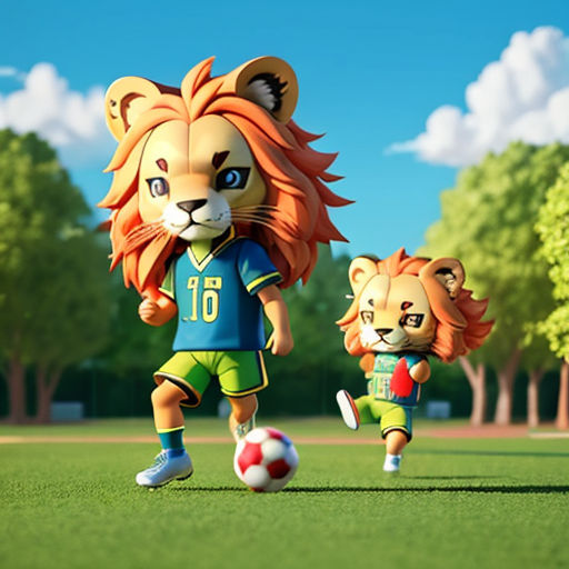 Cartoon Animal Dog Playing Football Sport Image PNG Images