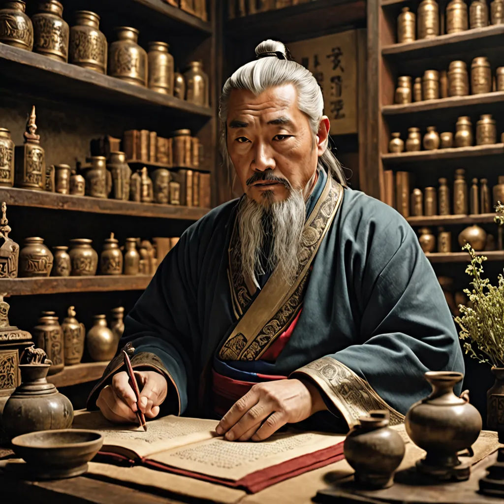 a man sitting at a table with a book and pen in his hand and a vase with a plant in the background, academic art, a character portrait, Byeon Sang-byeok, promotional image
