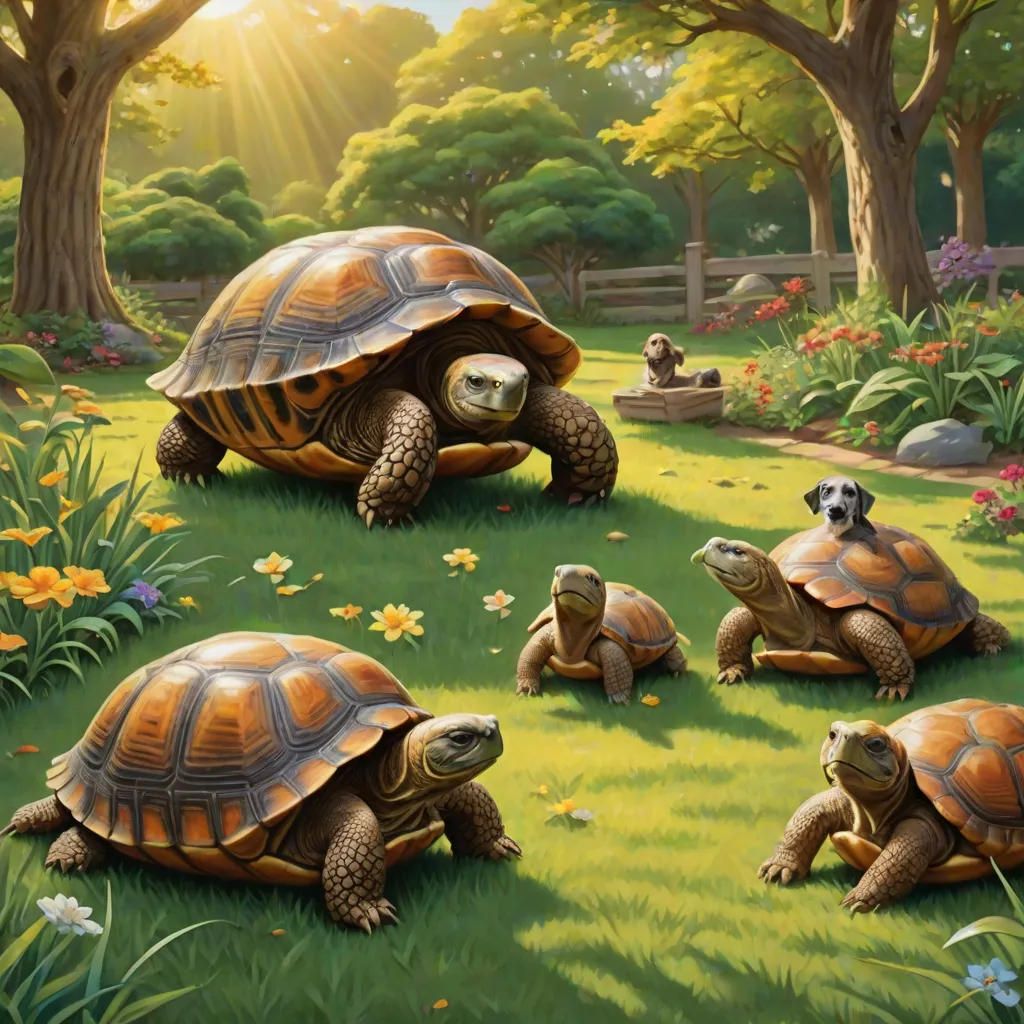 The Tale of the Wise Tortoise and the Playful Dogs