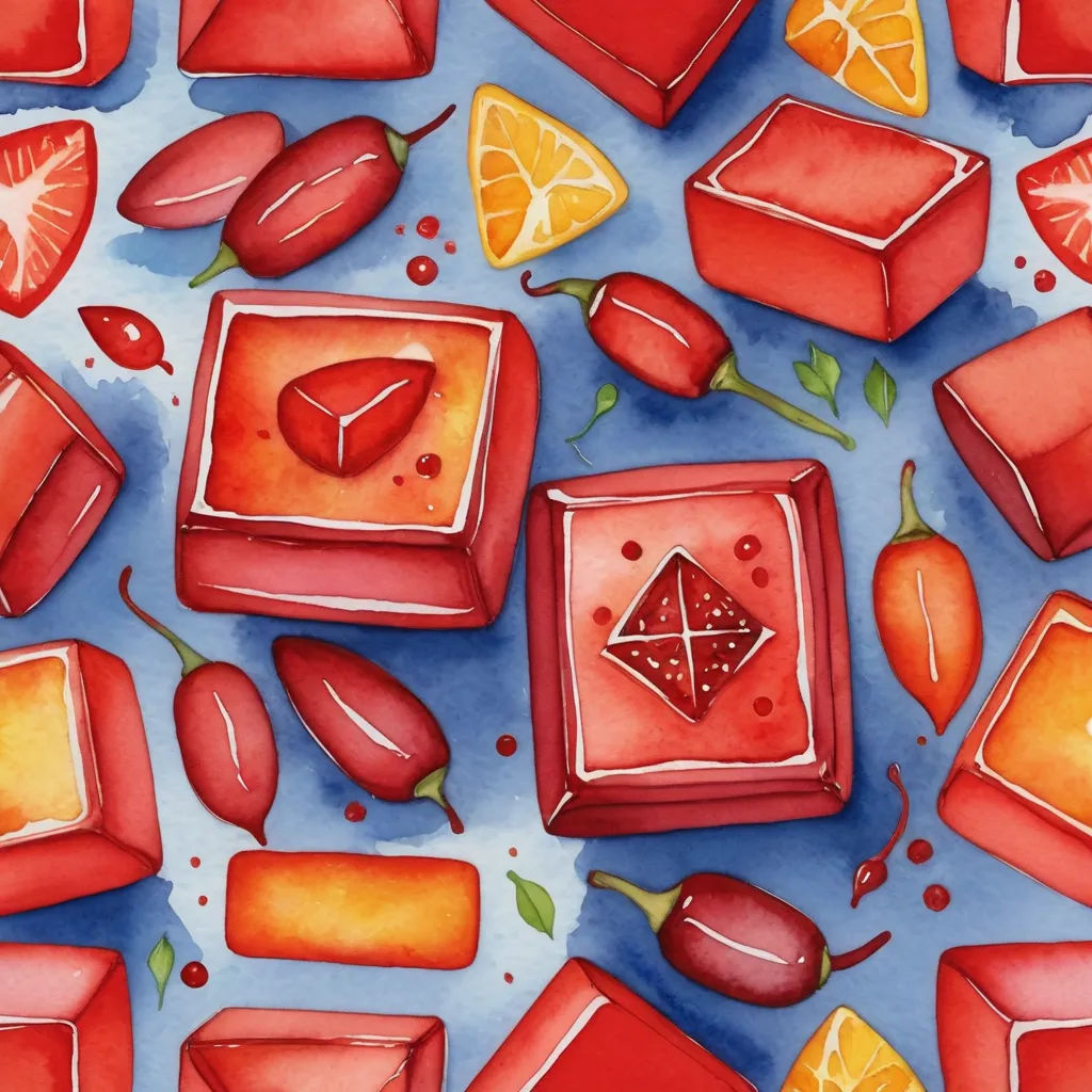 a painting of a bunch of different types of food on a blue background with oranges and lemons, crystal cubism, a watercolor painting, Claire Hummel, in gouache detailed paintings