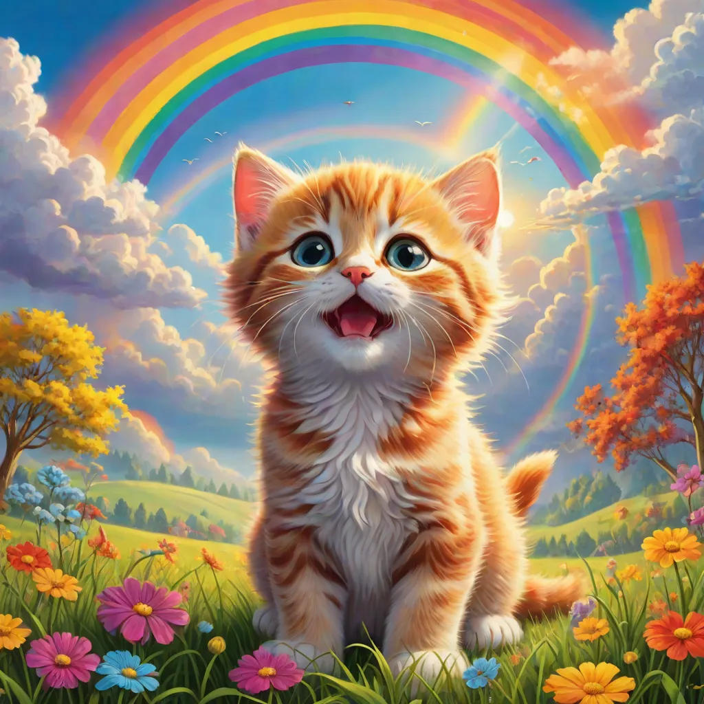 The Curious Kitten and the Rainbow Adventure