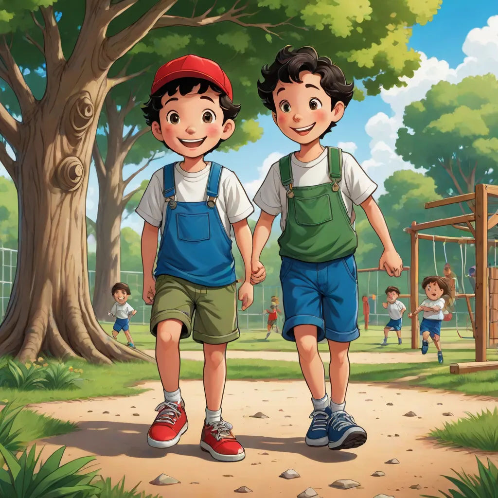 two young boys walking in the park holding hands illustration by john renson for the children's book, the little prince, a storybook illustration, Brothers Hildebrandt, lyco art, official art