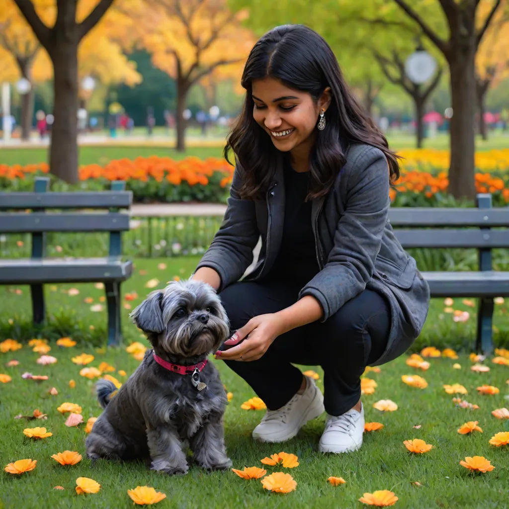 Kiki and Her Little Grey Dog