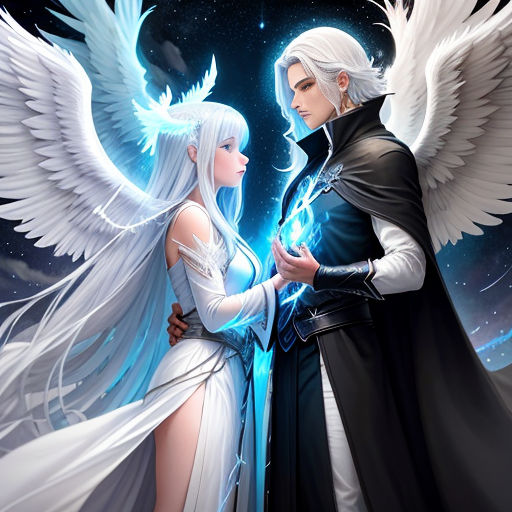 anime demon boy and angel girl