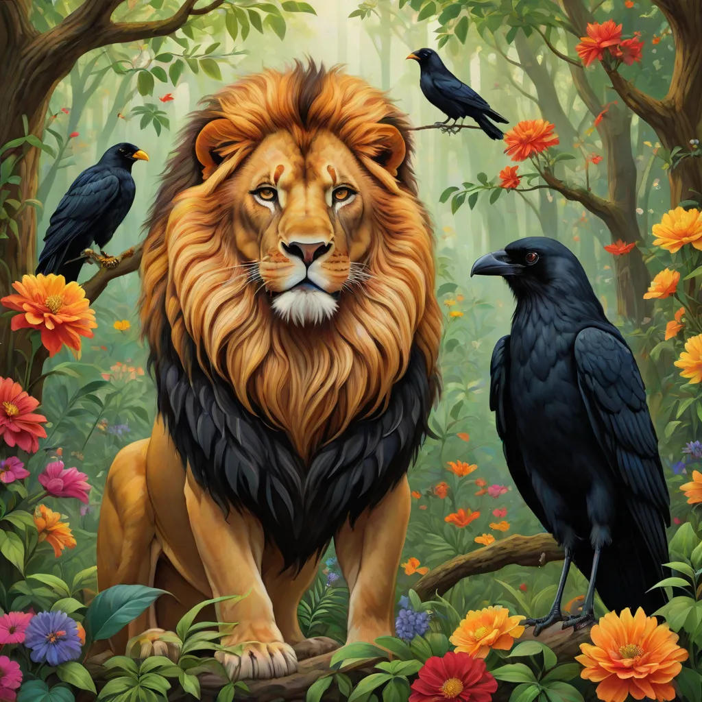 The Clever Crow and the Proud Lion