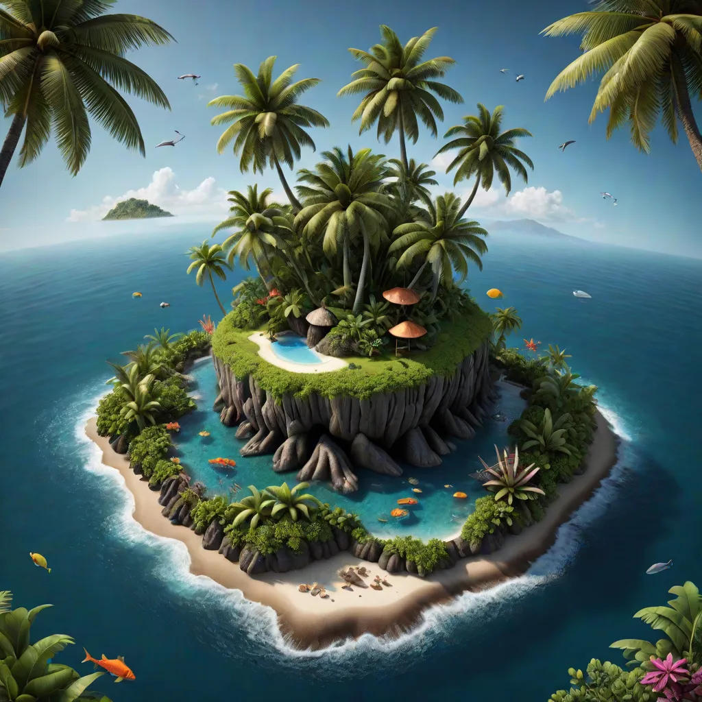 The Little Island Finds Friends in the Ocean