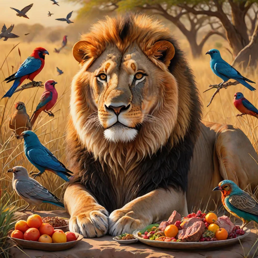 The Kind Lion and the Poor Birds