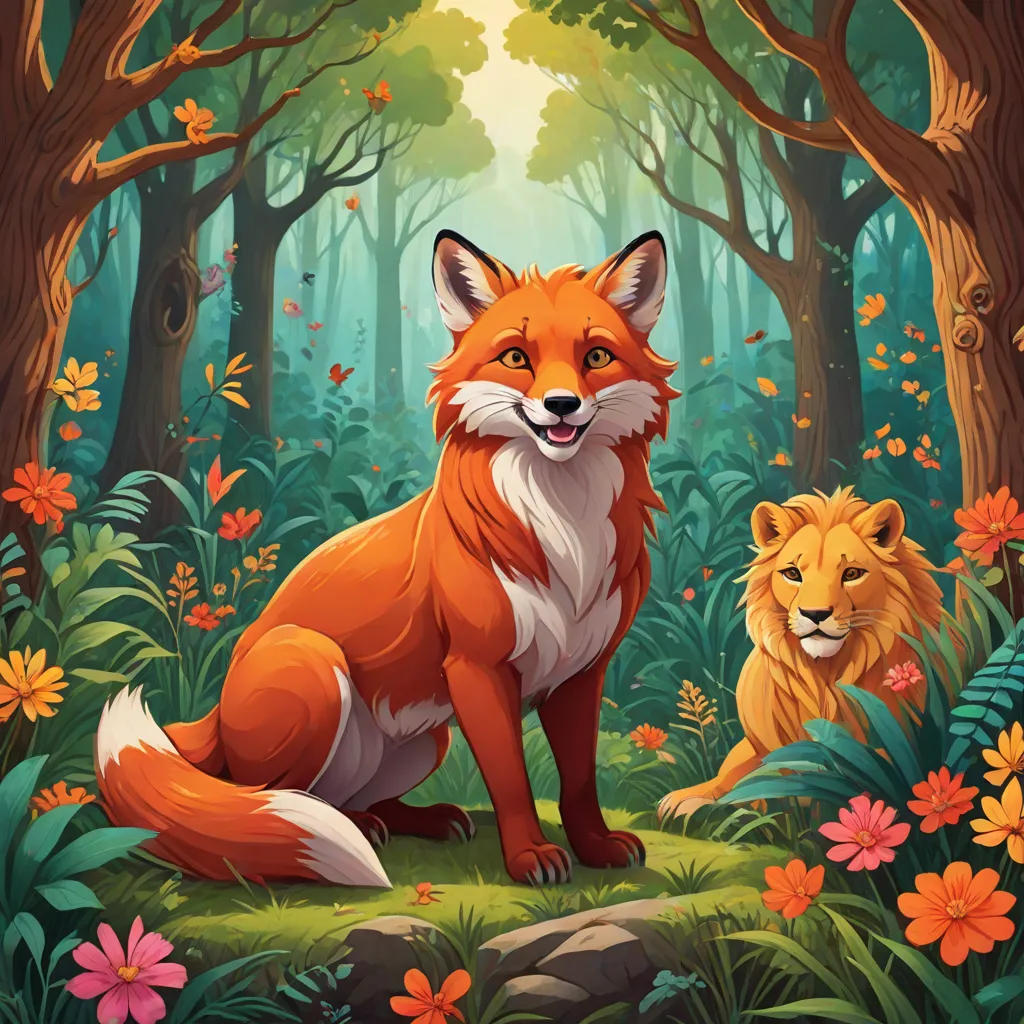 The Cunning Fox and the Fool Lion