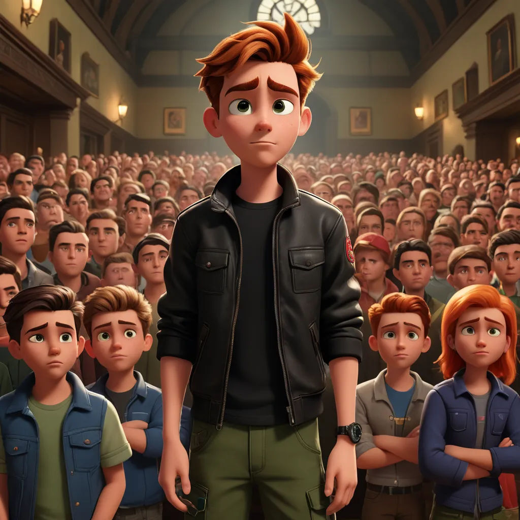 a man standing in front of a crowd of people in a building with a clock on the wall behind him, sots art, a renaissance painting, Cliff Childs, official art