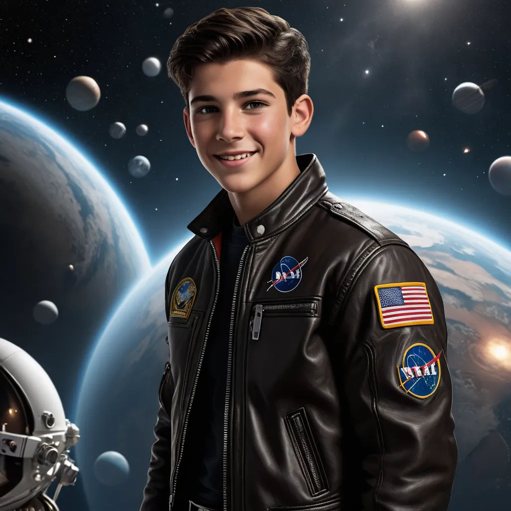 a boy in a leather jacket standing in front of a space station with a planet in the background and bubbles of water, space art, a detailed matte painting, Adam Dario Keel, promotional image