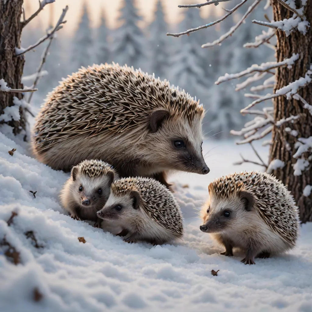 The Hedgehog Family's Winter Quest