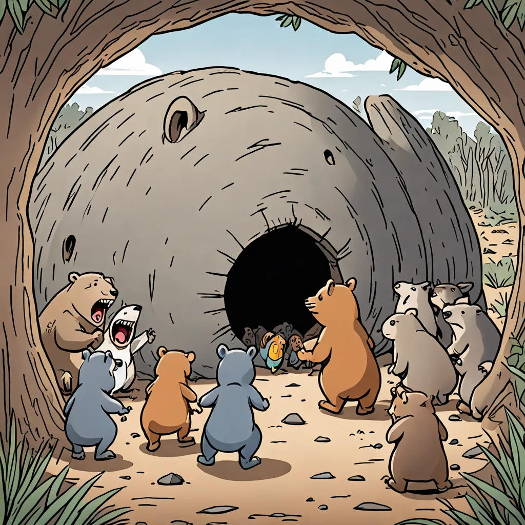 The Grumpy Wombat's Heroic Act