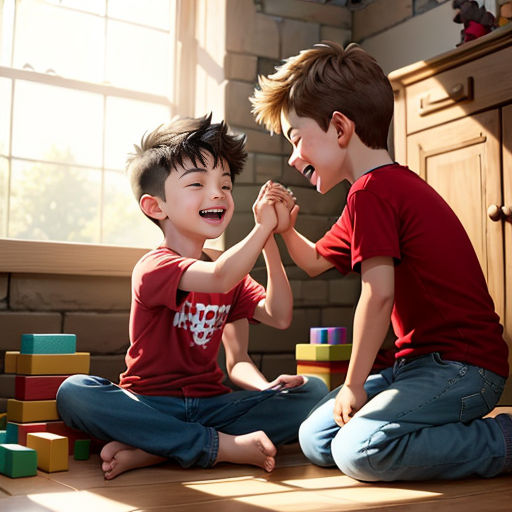 Vlad and Niki playing with Toy Blocks 