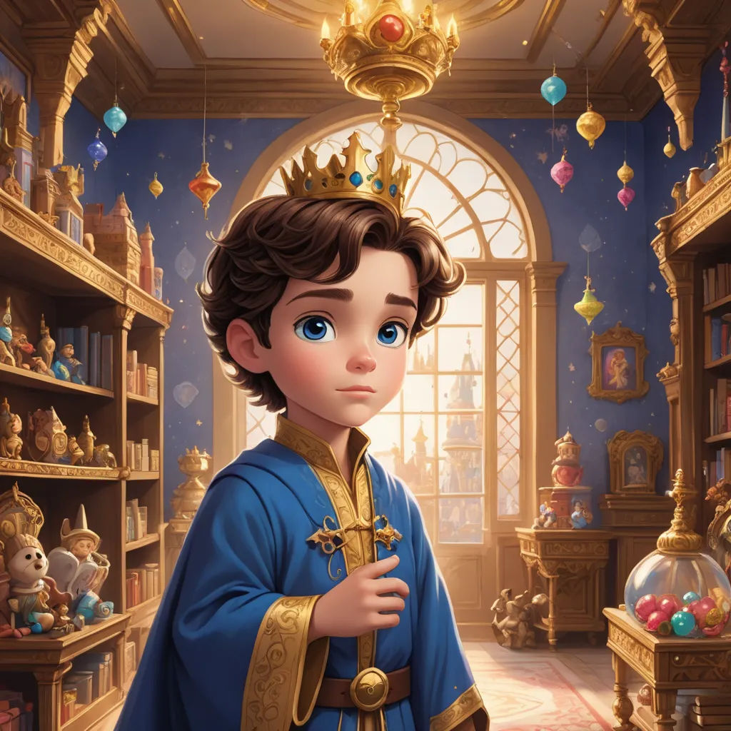 a cartoon character in a blue dress and a gold crown in a library with a teddy bear and a window, sots art, a storybook illustration, Altoon Sultan, official art