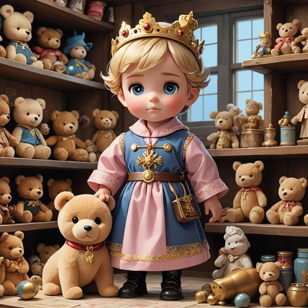 a painting of a little girl with a teddy bear in a room full of teddy bears and teddy bears, sots art, a storybook illustration, Caroline Lucy Scott, official art
