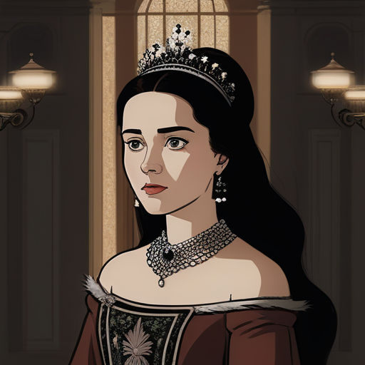 a woman in a tiara and dress with a light on her head and a chandelier on her head, gothic art, a character portrait, Elisabeth Collins, official art