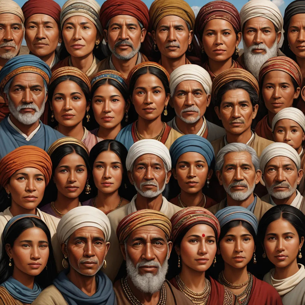 a large group of people with headscarves on each of them are shown in this painting by artist mark strick, photorealism, a hyperrealistic painting, Brad Kunkle, ultra realistic faces