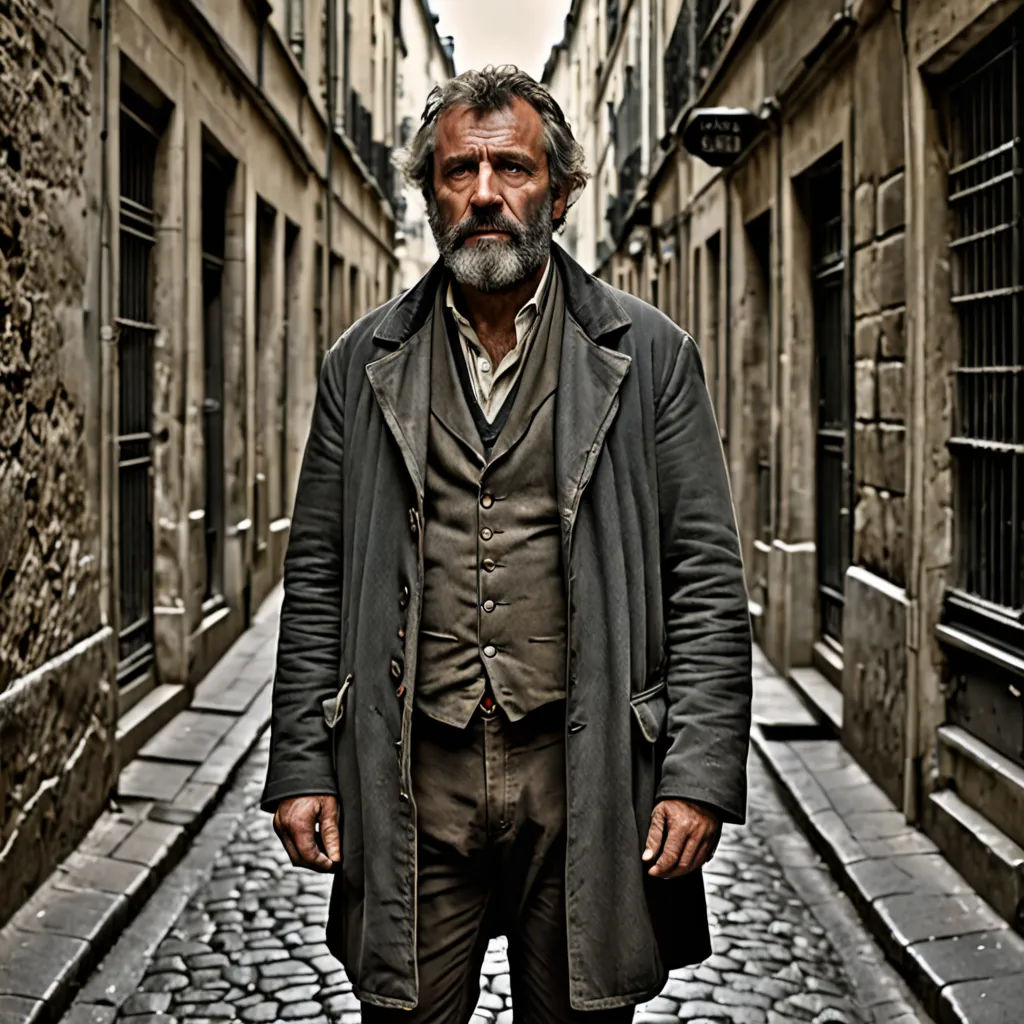 a man with a beard and a coat on standing in an alleyway in a city with cobblestones, figuration libre, a character portrait, Diego Gisbert Llorens, promotional image