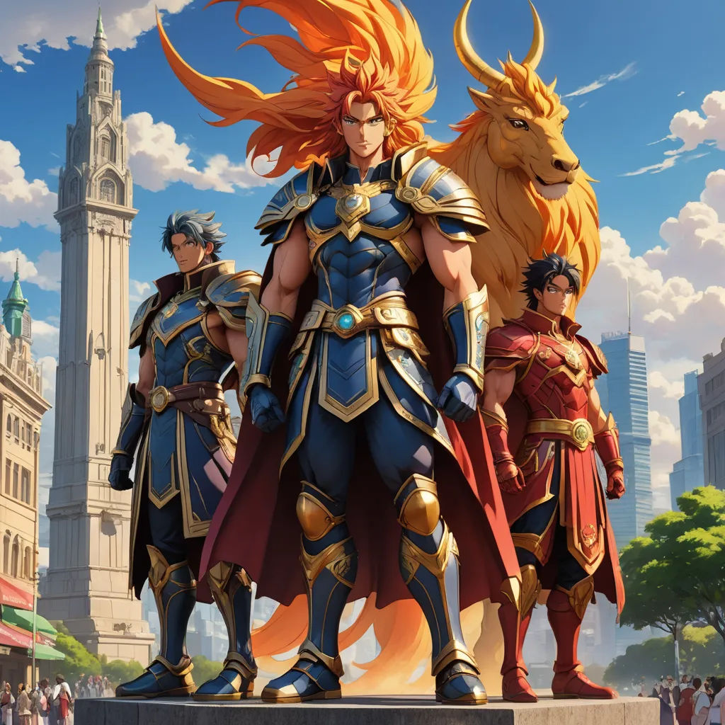 a group of people standing next to each other in front of a statue of a demon and a demon, altermodern, concept art, Du Jin, official art