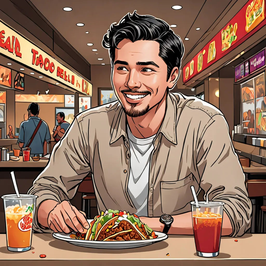 a man sitting at a table with a plate of food and two glasses of juice in front of him, lyco art, a comic book panel, Adrian Zingg, high detail illustration
