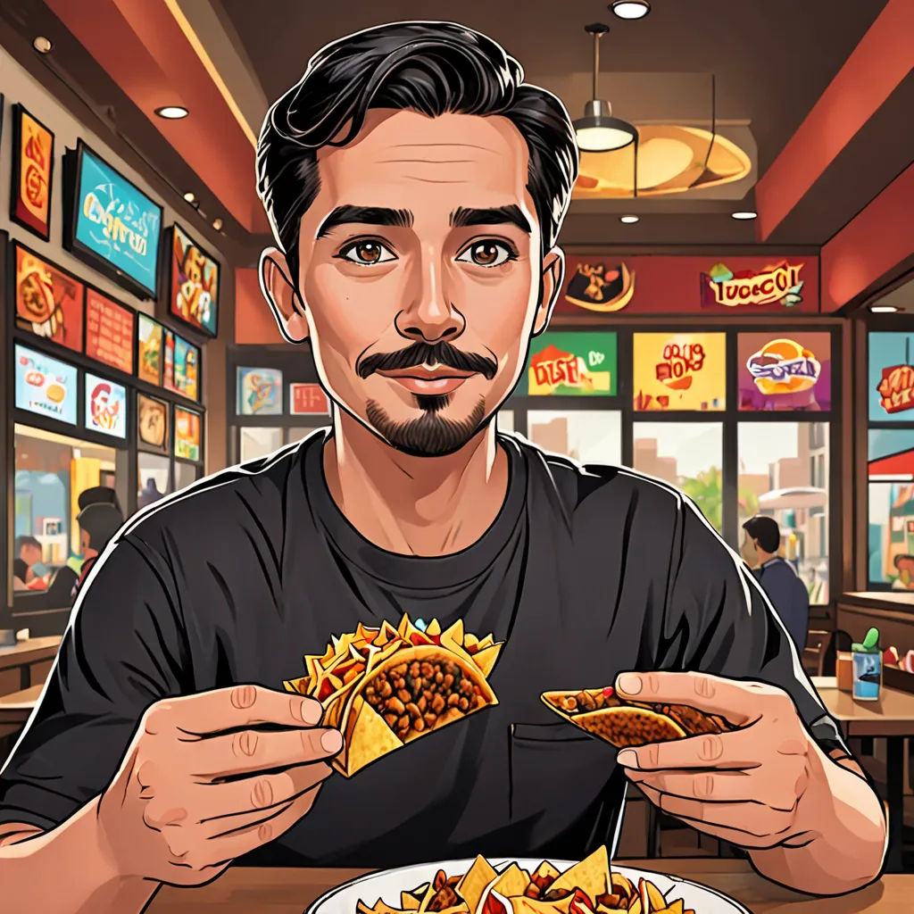a man holding a plate of food in front of a restaurant counter with a plate of food on it, verdadism, a character portrait, Estuardo Maldonado, official art