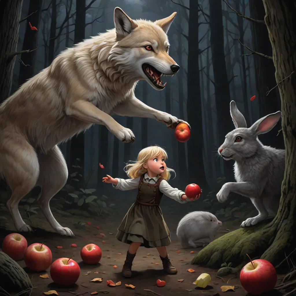 The Brave Little Girl and the Forest Rabbit
