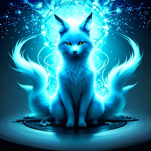 a cat sitting on top of a puddle of water with a light blue background and stars in the sky
