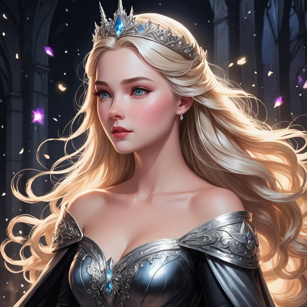 a beautiful blonde woman wearing a tiara and a dress with a tiara on her head and a butterfly in her hair, fantasy art, a detailed painting, Charlie Bowater, rossdraws global illumination