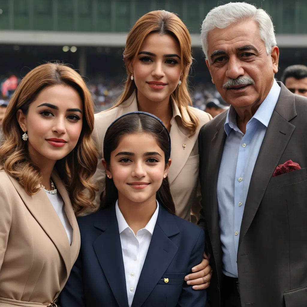 a man and two women and a man in a suit and tie posing for a picture with a young girl, private press, a picture, Altoon Sultan, vfx