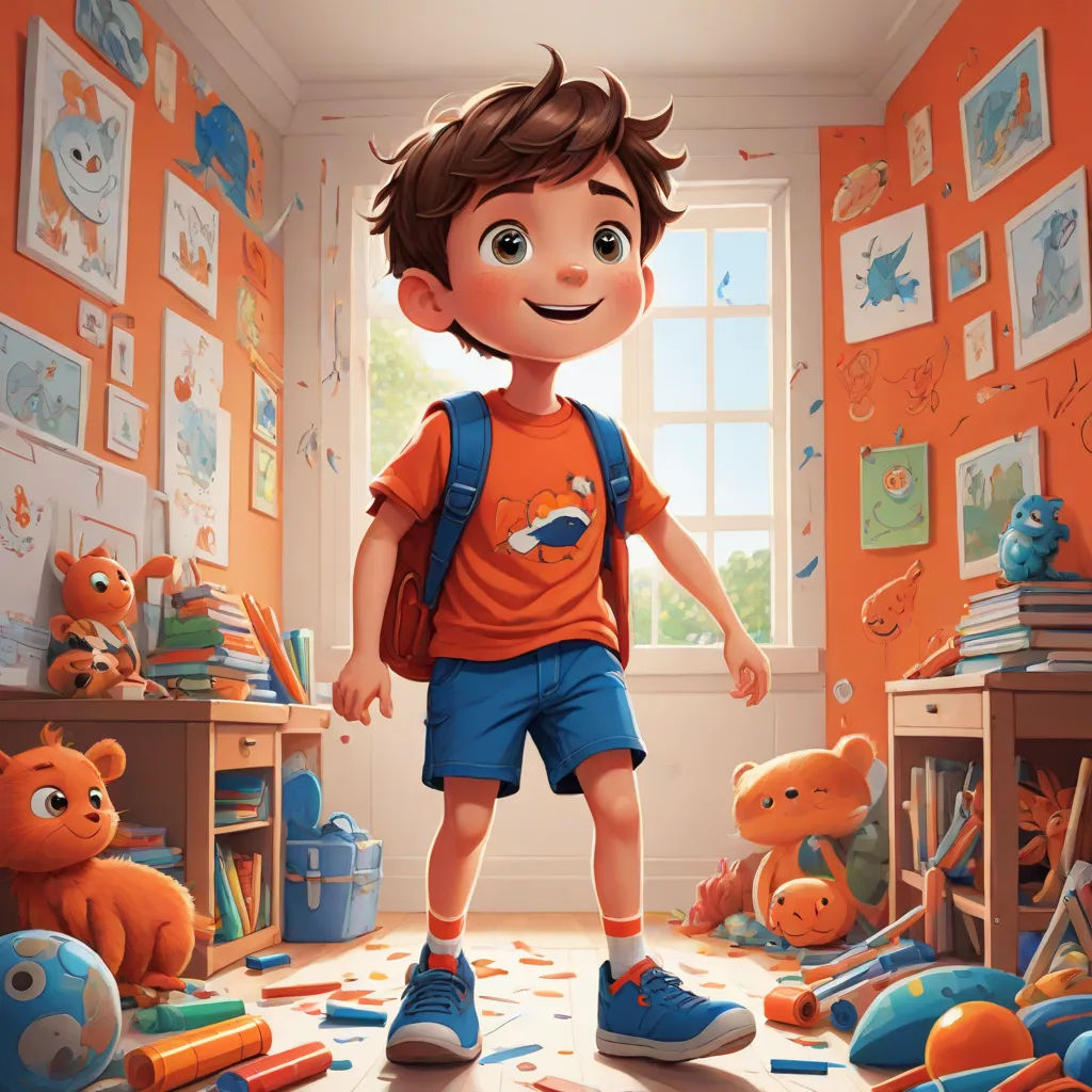 a boy in a room with toys and a window with a picture of him on it and a teddy bear, rossdraws global illumination, photorealism, poster art, Alejandro Burdisio