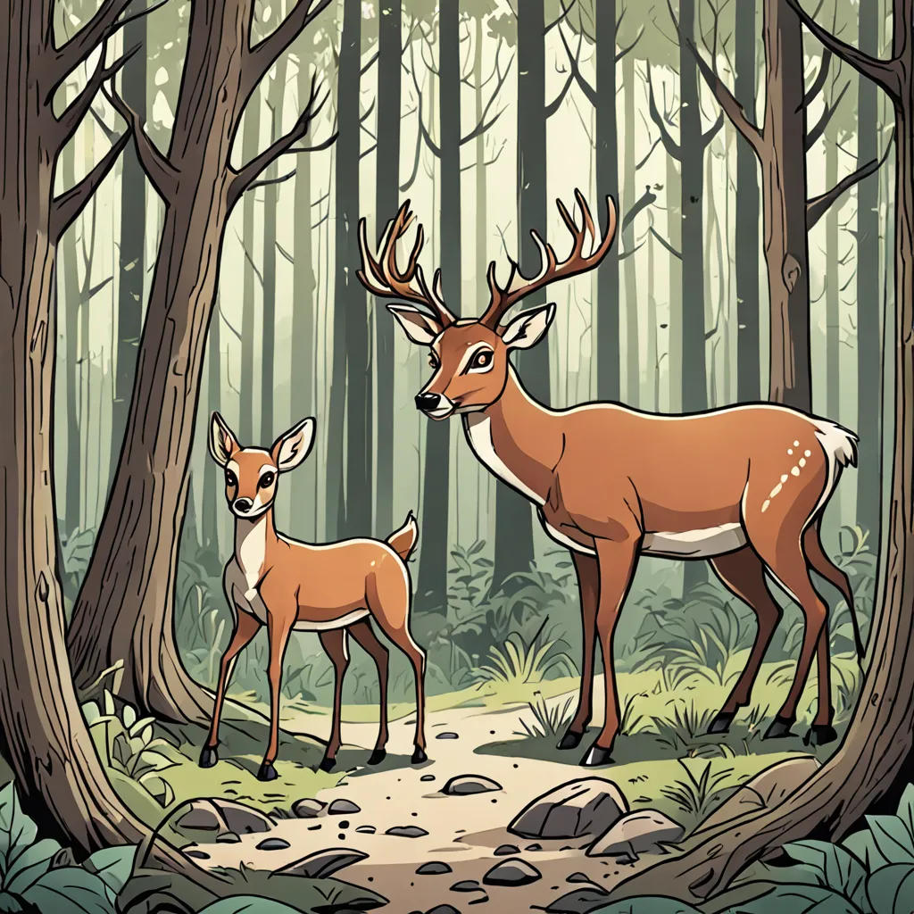 The Clever Deer and The Tricky Wolf