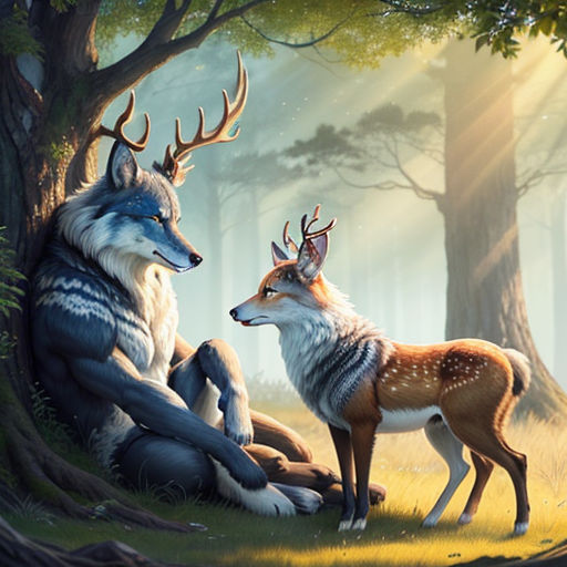 Here's some interesting concept art of the Deer devouring the wolf