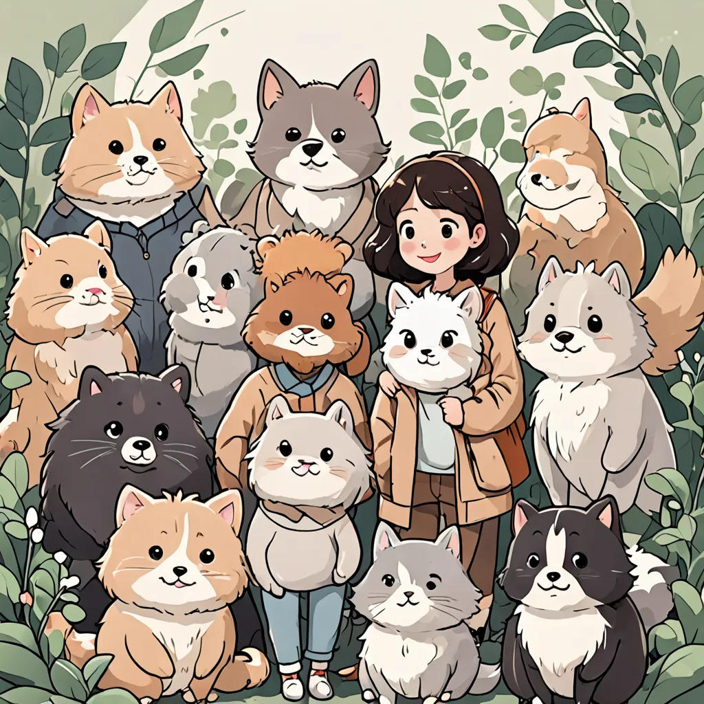 The Colorful Tale of Fluffy and Friends