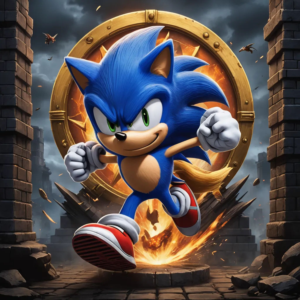 a cartoon character running through a tunnel with a fire in the background and a clock in the middle of the frame, sots art, concept art, Chris LaBrooy, key art