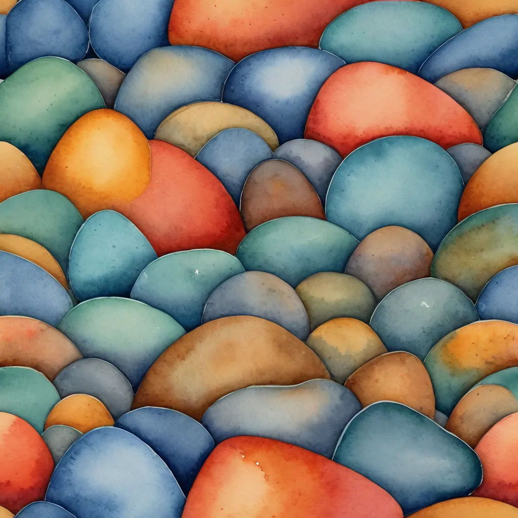 a painting of a bunch of eggs with different colors on them and a black background with a white border, color field, a watercolor painting, Chris LaBrooy, detailed painting