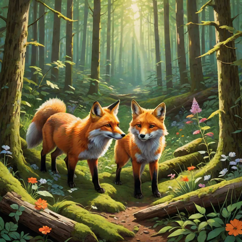The Fox and the Wolf: A Woodland Friendship