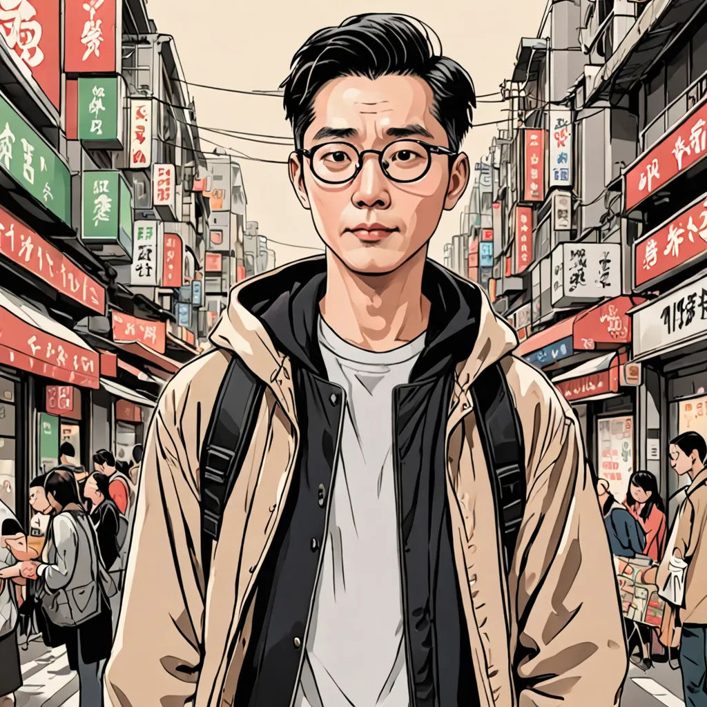 免费照片： 一个日本武士的矢量图形，一个漫画卡通风格的插图，一个白发和橙色面罩的男人, image size:1024x1024