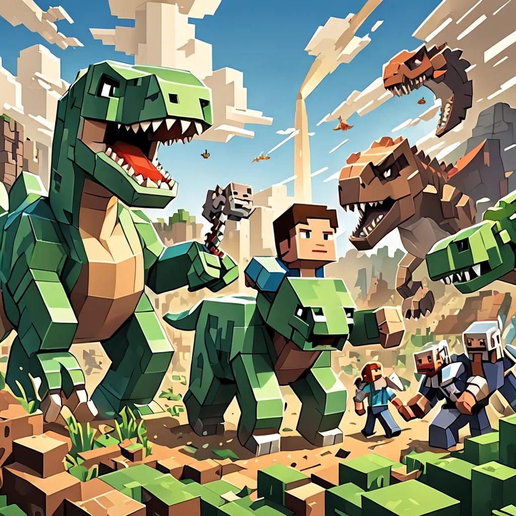 Minecraft Heroes vs Dinosaurs